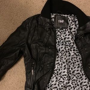 Black leather jacket